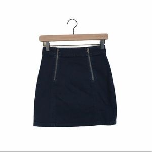 ABERCROMBIE & FINCH denim double zipper mini skirt
